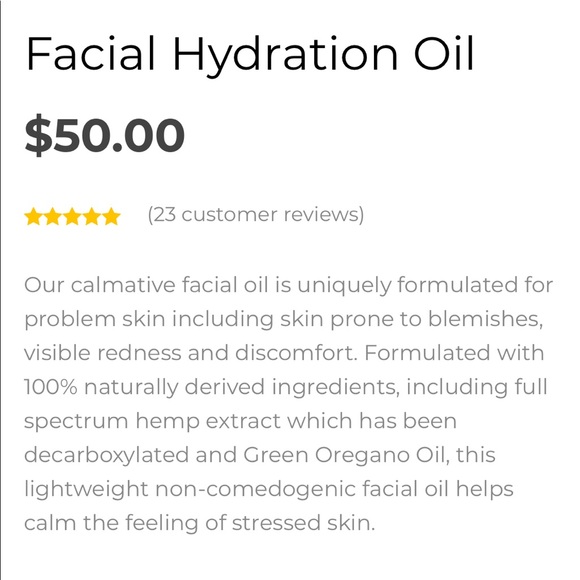 high. Skincare Cannalogica Facial Hydration Oil High Cannabis Eye
